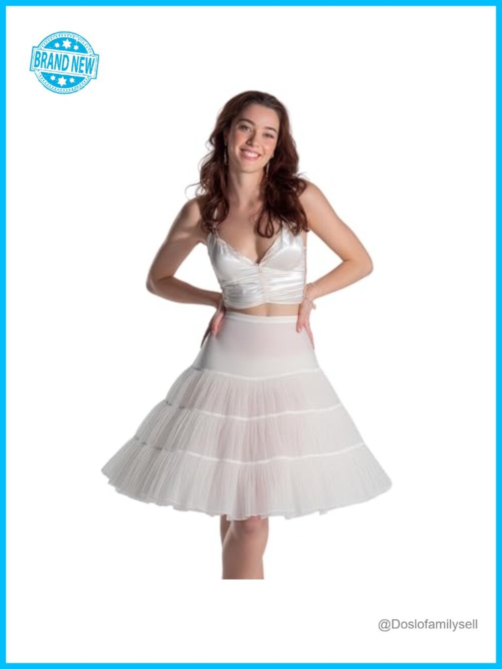 Knee Length Petticoat 50s Vintage Underskirt Crinoline Half Slip